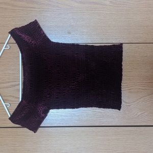 Over the Shoulder Crushed Velvet Top